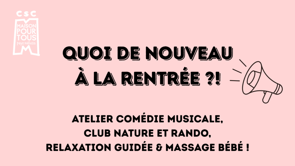 Quoi de prévu à la rentrée ?
