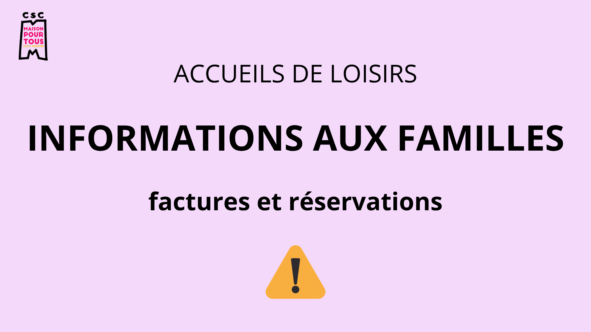Lire la suite à propos de l’article INFOS aux familles – IMPORTANT